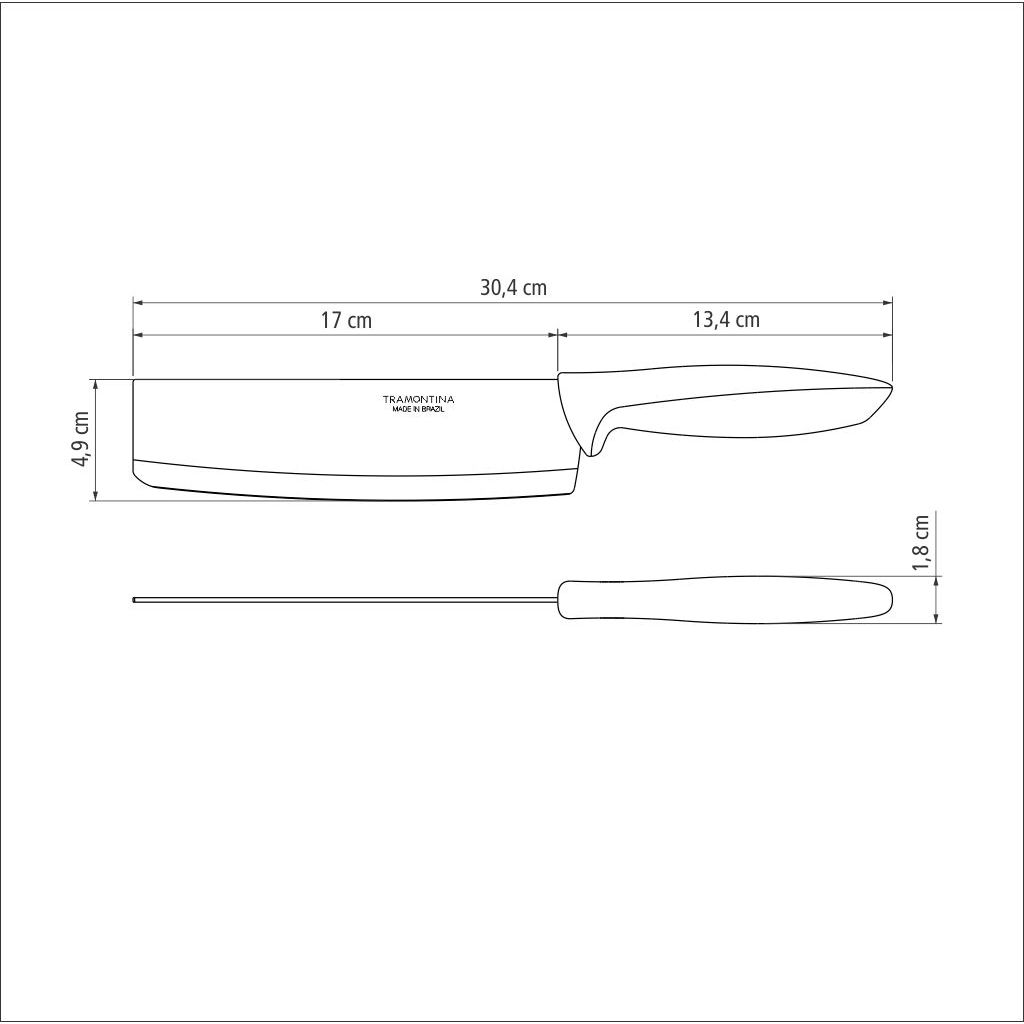 Нож поварской Tramontina Plenus light grey 178 мм (23444/137) - фото 3