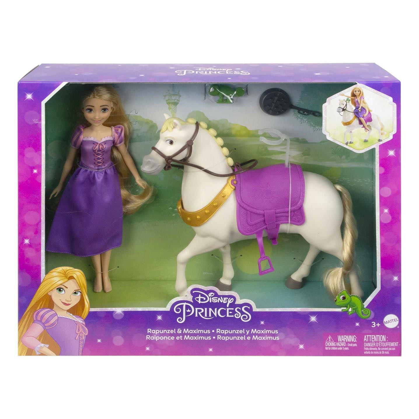 Игровой набор с куклой Disney Princess Рапунцель Принцесса с верным другом Максимусом, 27 см (HLW23) - фото 7