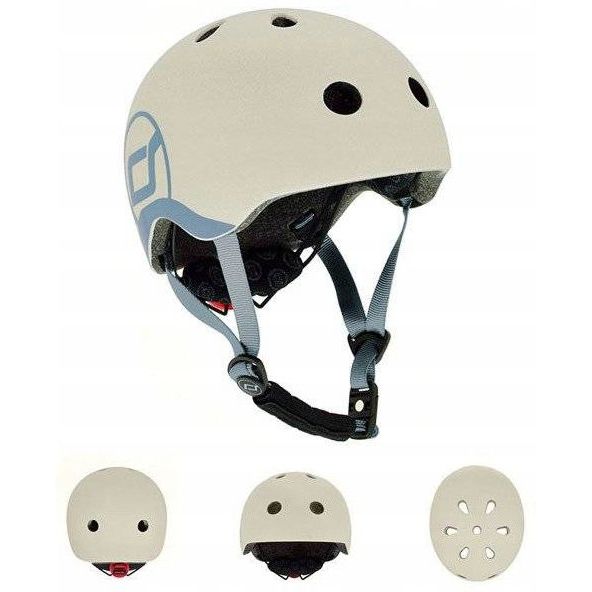 Шлем защитный детский Scoot and Ride с фонариком 45-51 см светло-серый (SR-181206-ASH) - фото 5