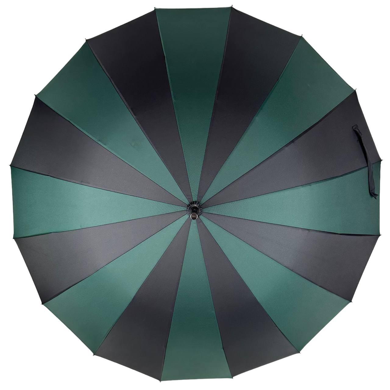 Жіноча парасолька-палиця напівавтомат Toprain 98 см зелена - фото 5
