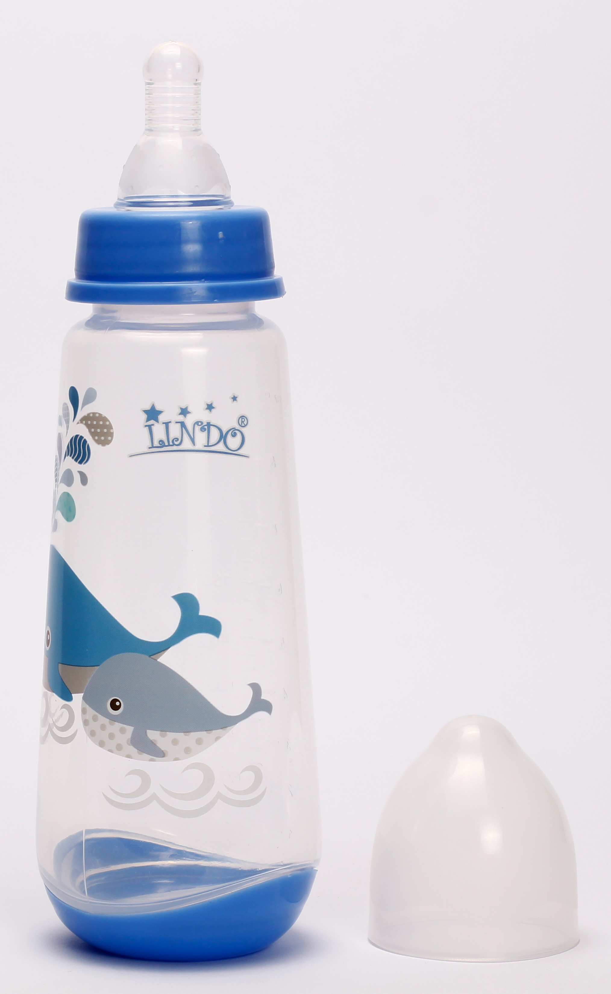 Пляшечка для годування Lindo, з силіконовою соскою, 250 мл, блакитний (LI 112 гол) - фото 2