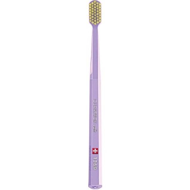 Зубна щітка Curaprox Soft 1560 фіолетова з жовтим - фото 1