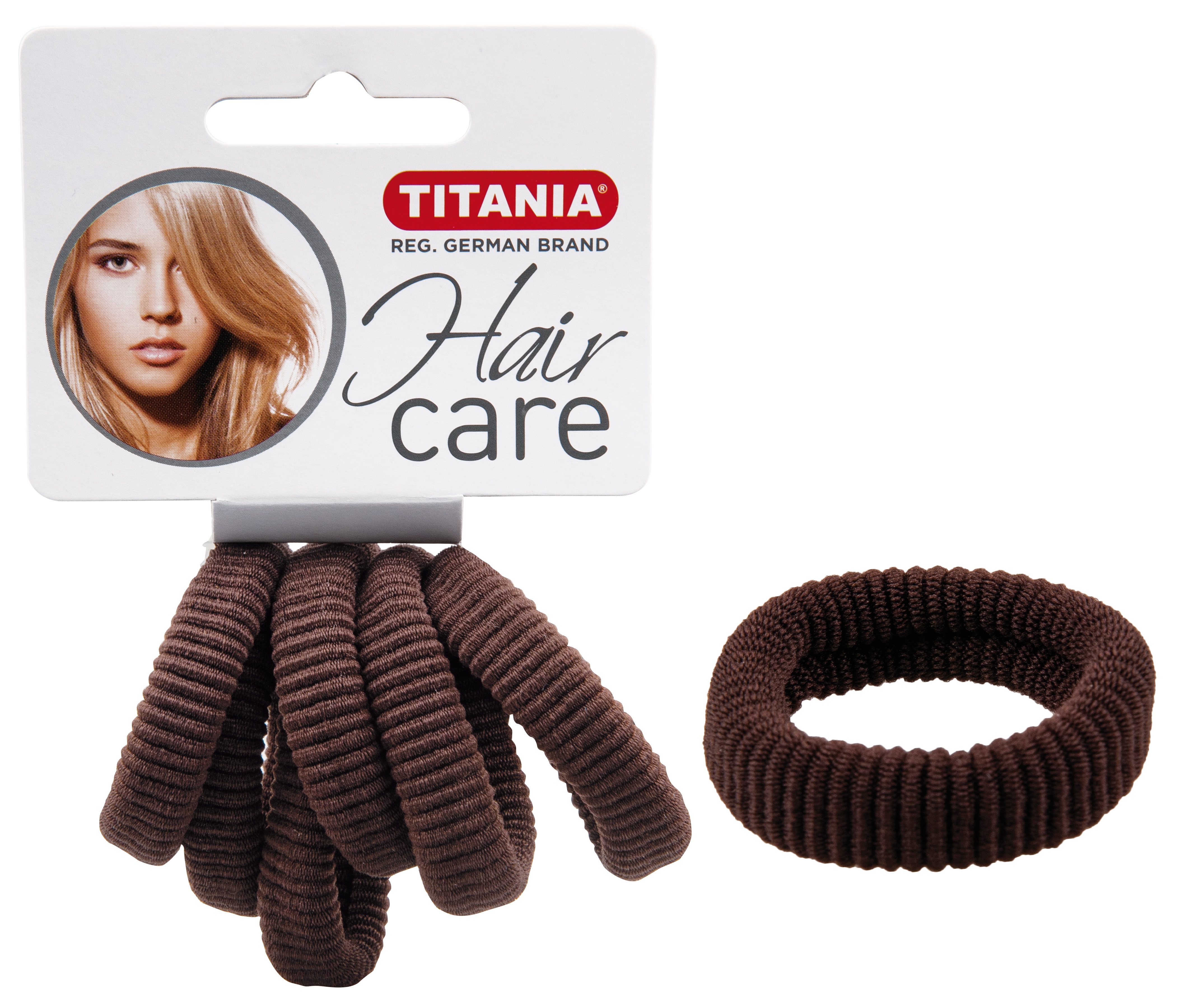 Набір резинок для волосся Titania, 6 шт., коричневий (7872) - фото 1