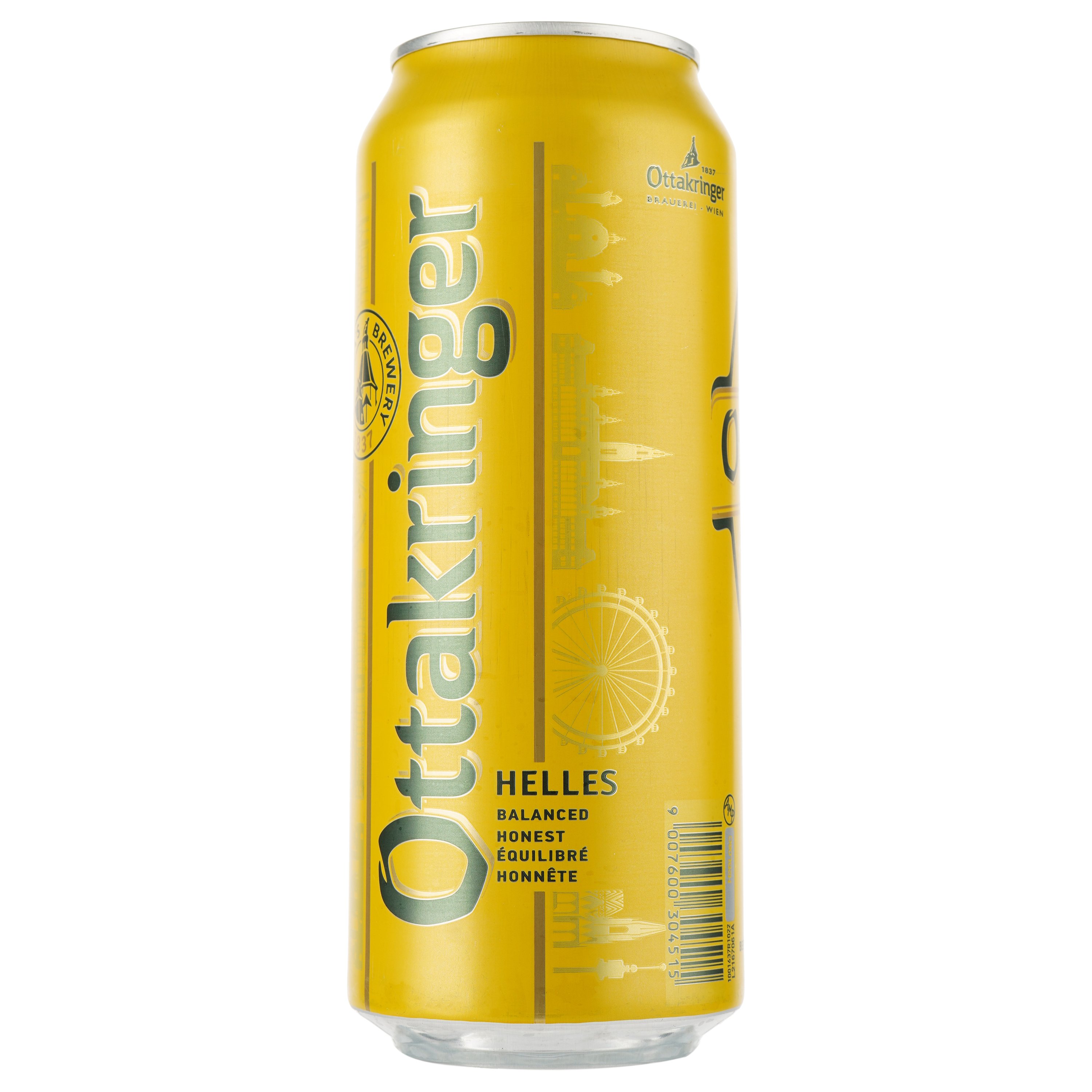Пиво Ottakringer Helles, светлое, фильтрованное, 5,2%, ж/б, 0,5 л - фото 2