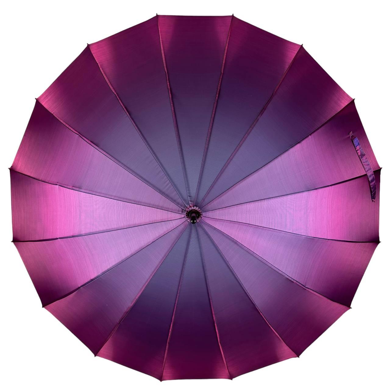 Жіноча парасолька-палиця напівавтомат Toprain 102 см фіолетова - фото 3