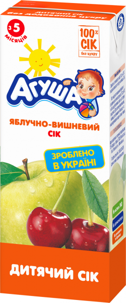 Сік Агуша Яблучно-вишневий, 200 мл - фото 1