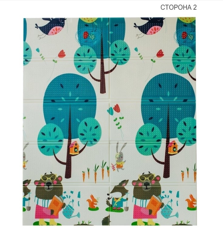 Дитячий двосторонній складаний килимок Poppet Весела жирафа і Загадковий ліс, 150х180 см (PP009-150) - фото 3
