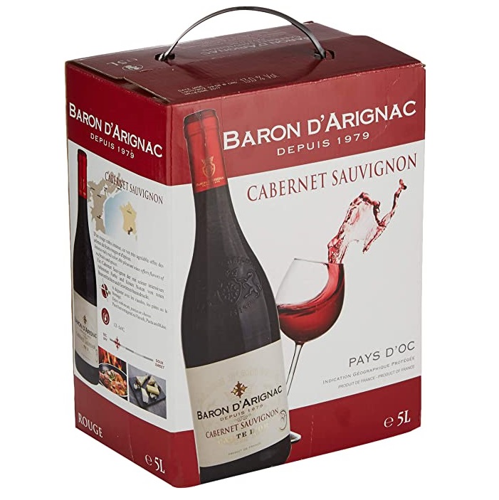 Вино Baron d'Arignac Cabernet Sauvignon, красное, сухое, 12%, 5 л (27760) - фото 1