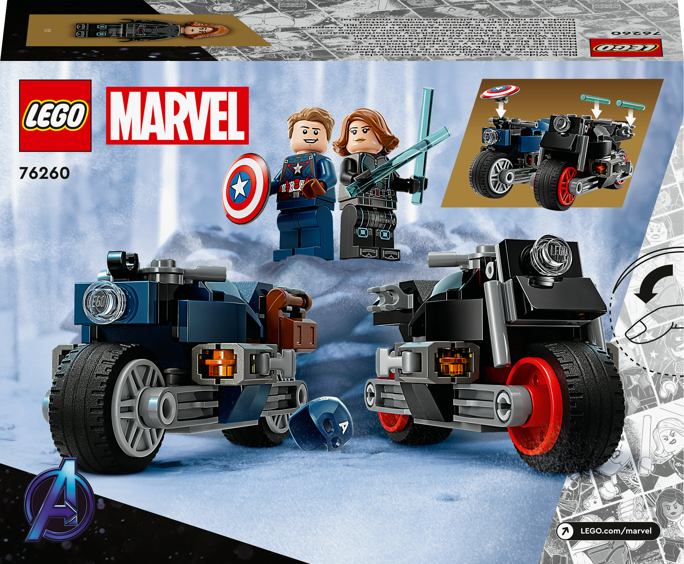 Конструктор LEGO Marvel Мотоциклы Черной Вдовы и Капитана Америка, 130 деталей (76260) - фото 9