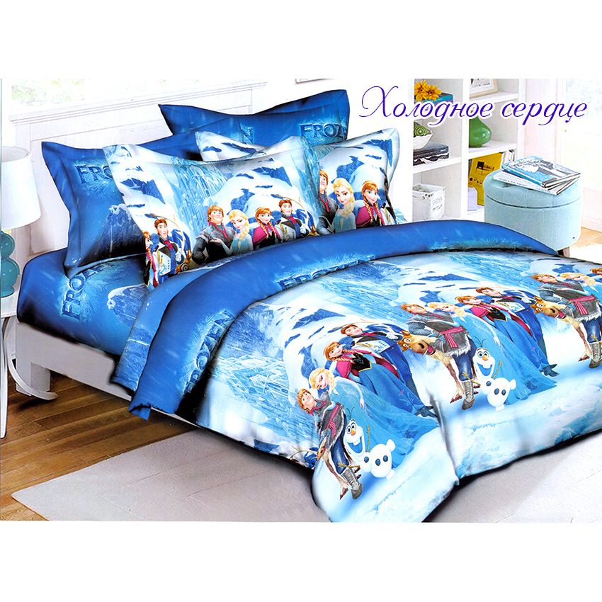 Комплект постільної білизни TAG Tekstil 1.5-спальний Різнобарвний 000143067 (Холодне серце) - фото 1