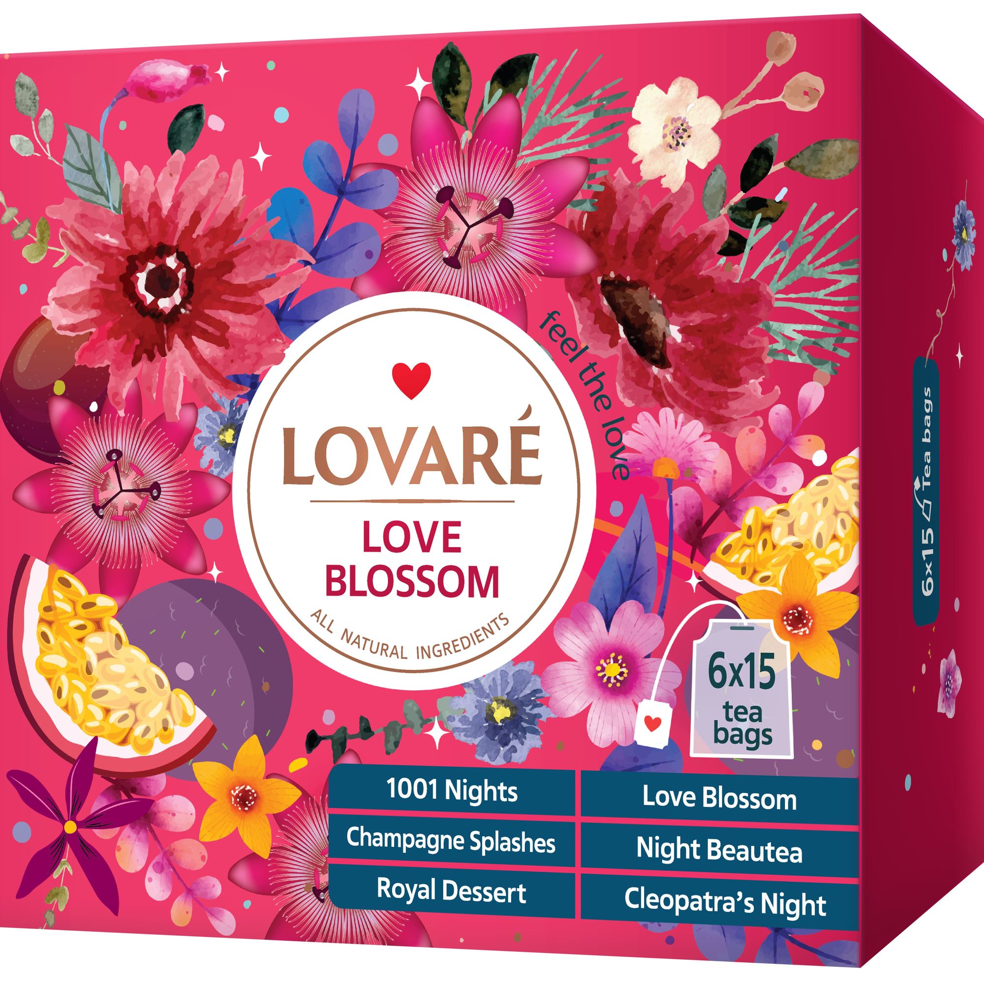 Чай асорті Lovare Love Blossom 180 г (90 шт. х 2 г) - фото 1