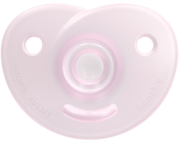 Пустышка силиконовая Philips Avent Soothie для новорожденных, 0-6 месяцев, розовый, 2 шт. (SCF099/22) - фото 2