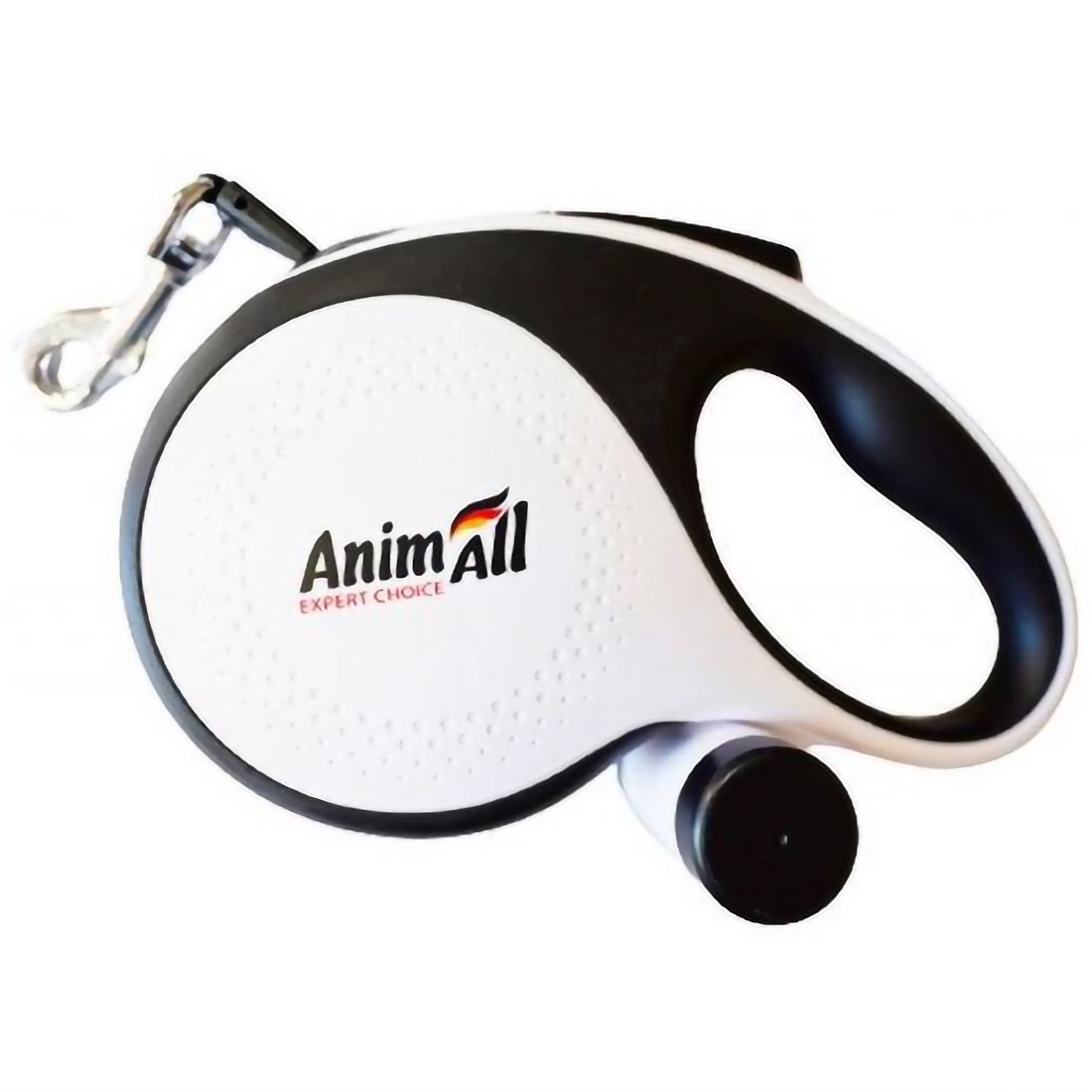 Повідець-рулетка AnimAll з диспенсером, L, до 50 кг, 5 м, білий з чорним - фото 1