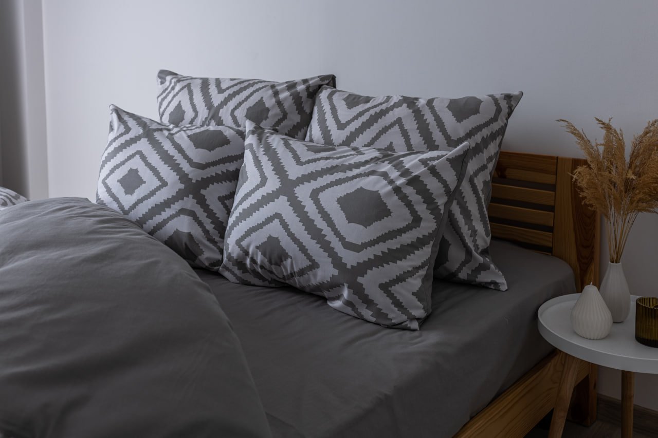 Комплект постельного белья ТЕП Happy Sleep Grey Desire семейный бело-серый (2-03797_25862) - фото 3