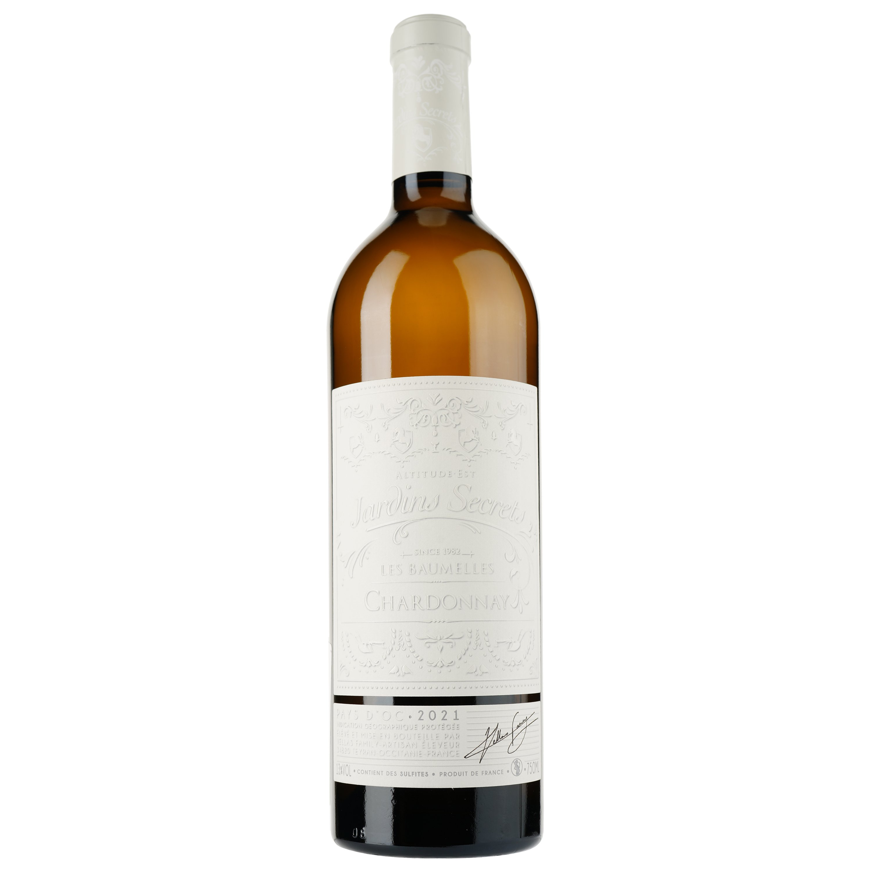 Вино Jardins Secrets Chardonnay 2021 IGP Pays D'Oc, белое, сухое, 0,75 л - фото 1
