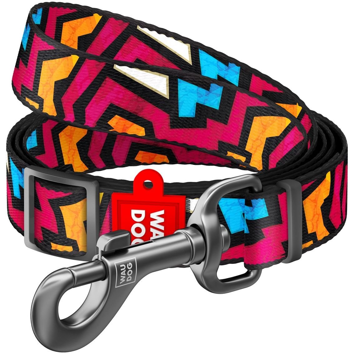 Поводок для собак Waudog Nylon Граффити, 122х1см, разноцветный - фото 1