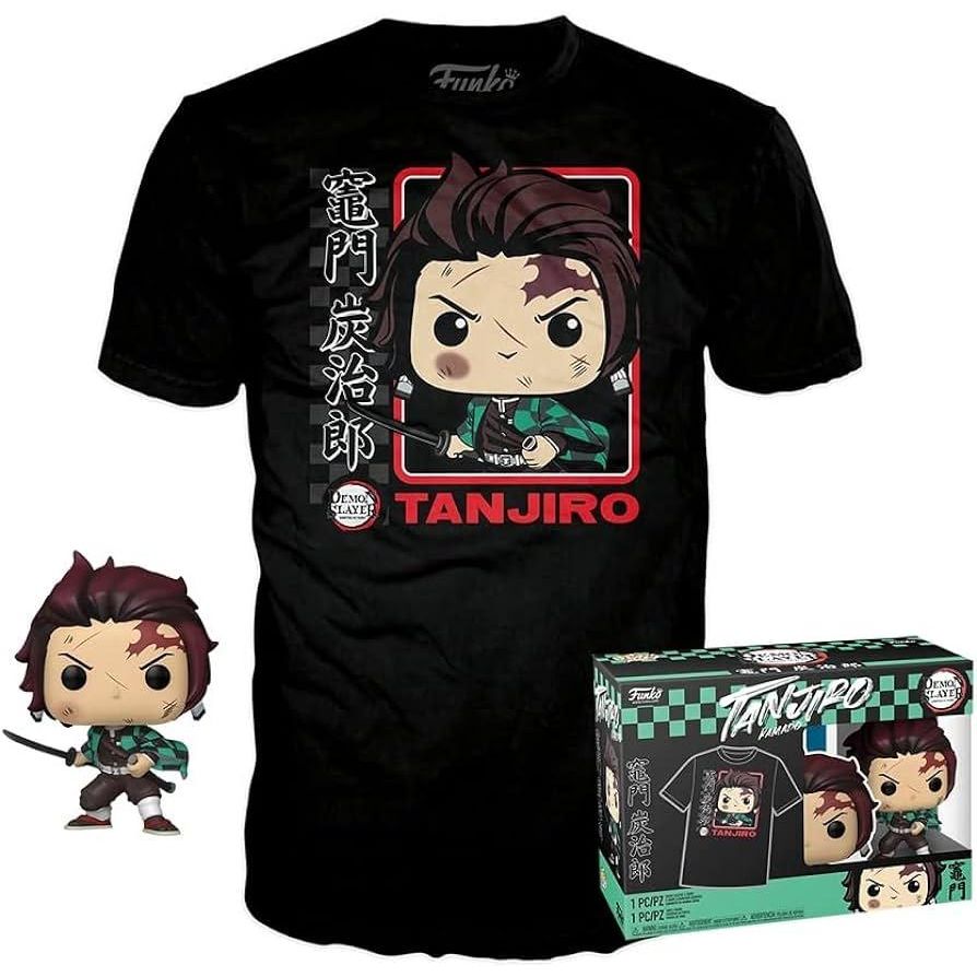 Набор Funko Pop Tee Set Funko Pop Demon Slayer Tanjiro Рассекающий демонов Клинок Танджиро 10 см DS BL K867 XL - фото 1