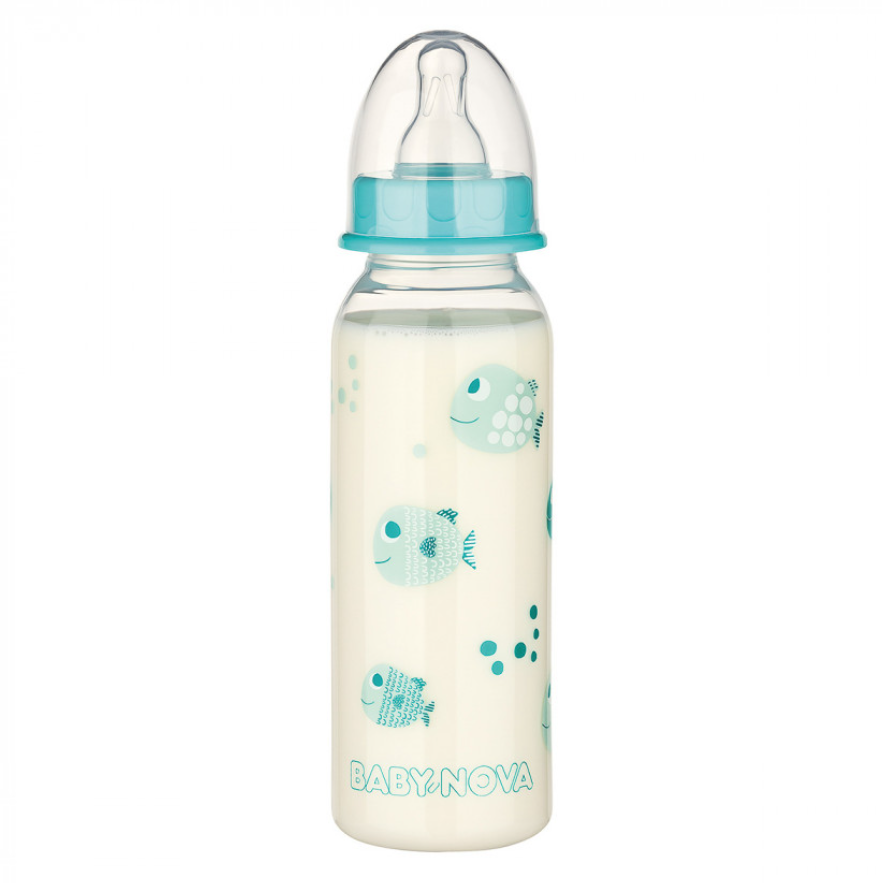 Пляшечка Baby-Nova Декор, 240 мл, бірюзовий (3960066) - фото 1