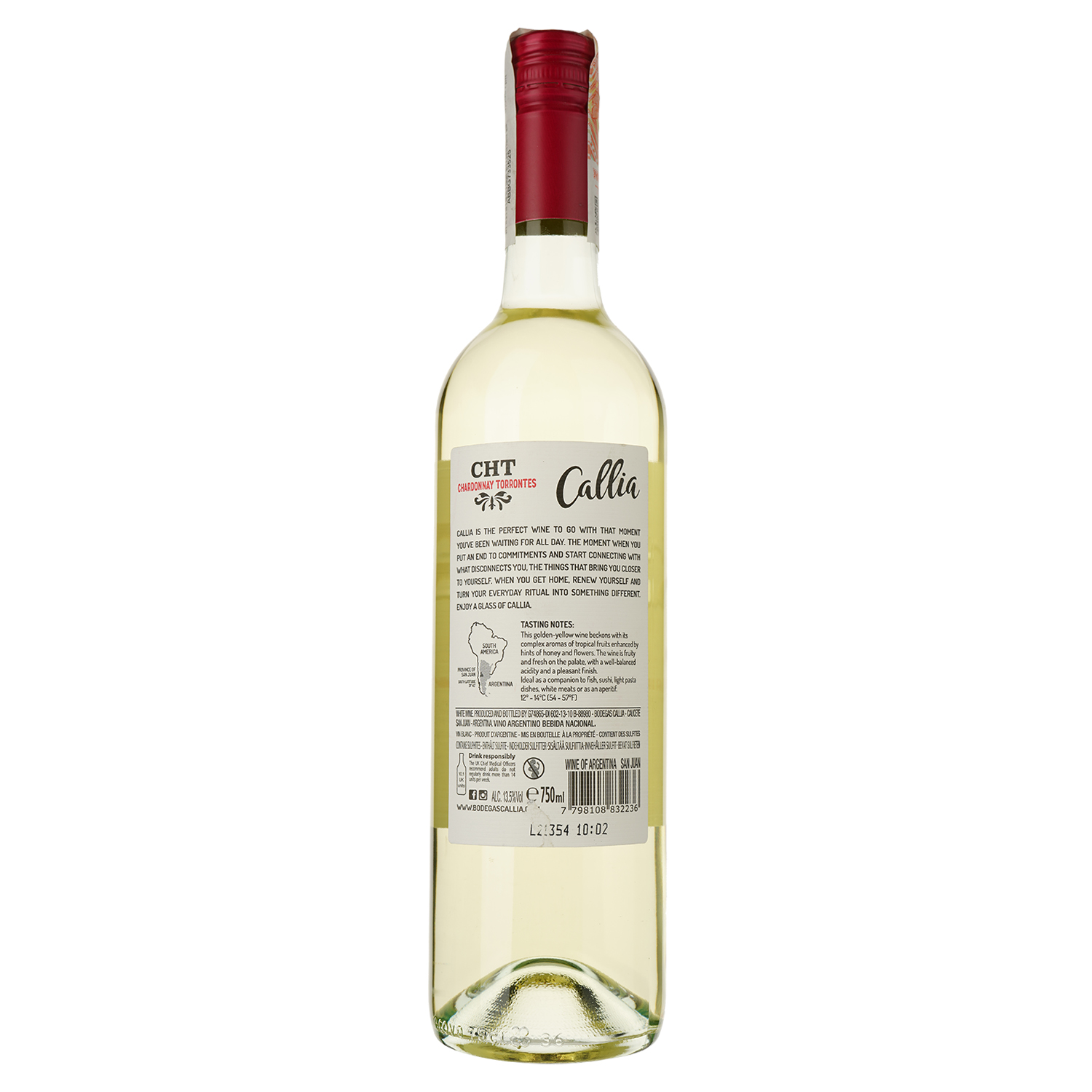 Вино Callia Chardonnay Torrontes біле сухе 13% 0.75 л (90299) - фото 2