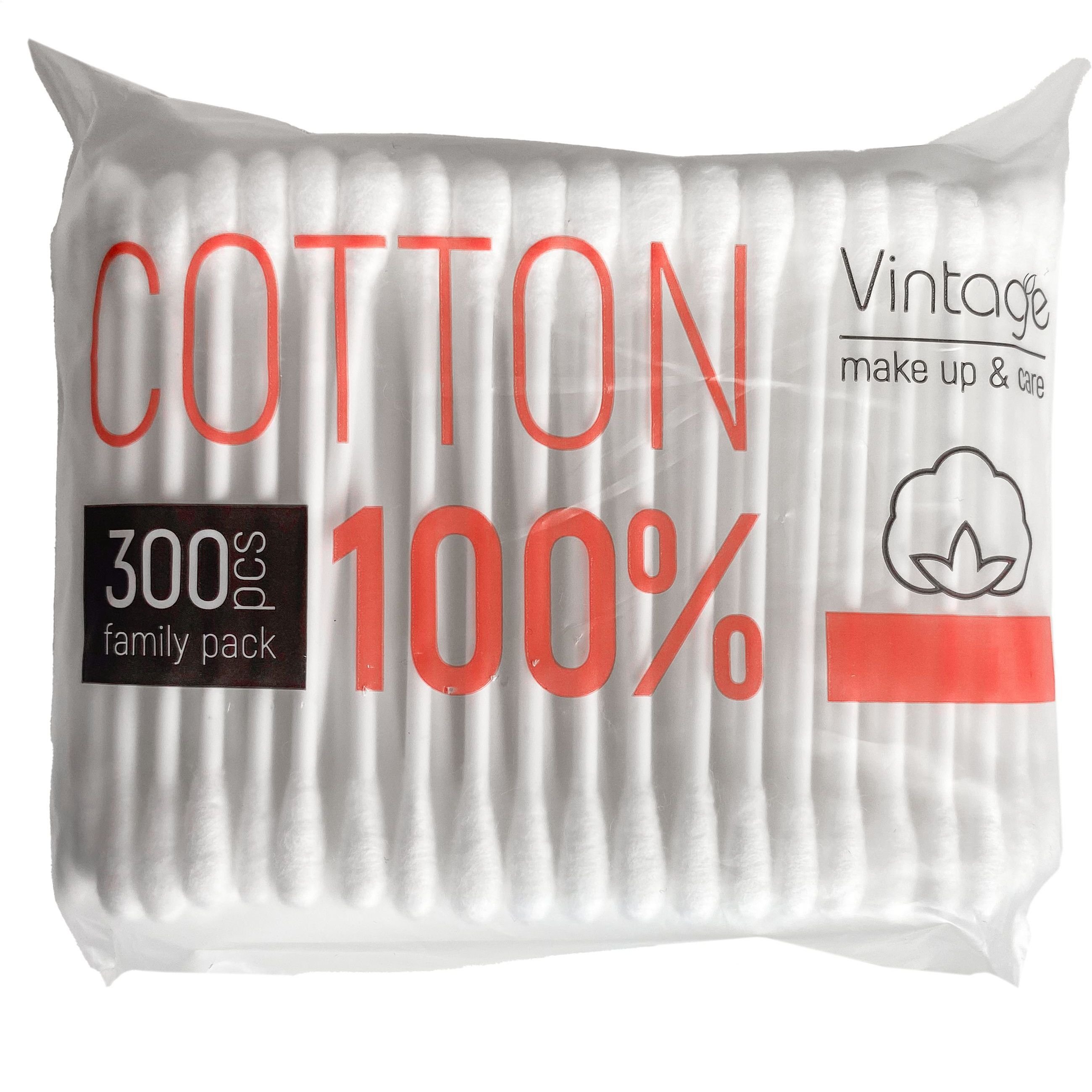 Ватные палочки Vintage 100% Cotton 300 шт. - фото 1