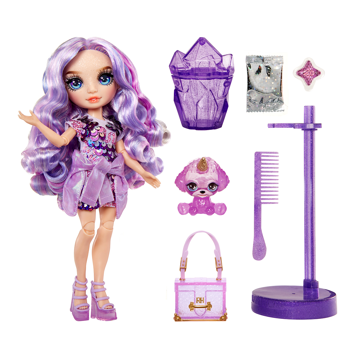 Лялька Rainbow High Classic Violet Willow з аксесуарами та слаймом 28 см (120223) - фото 8