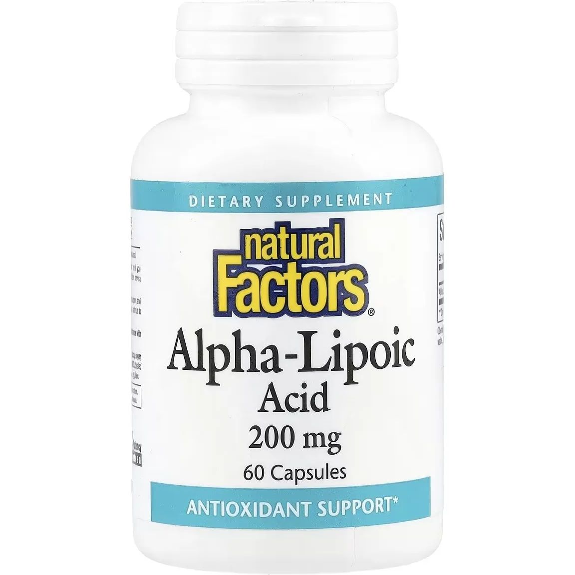 Альфа-ліпоєва кислота Natural Factors Alpha-Lipoic Acid 200 мг 60 капсул - фото 1