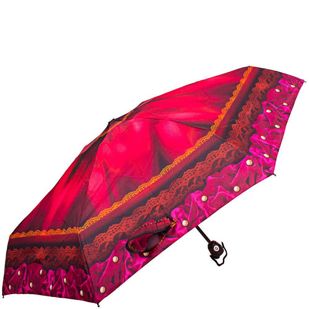 Жіноча складана парасолька повний автомат Airton 93 см бордова - фото 2