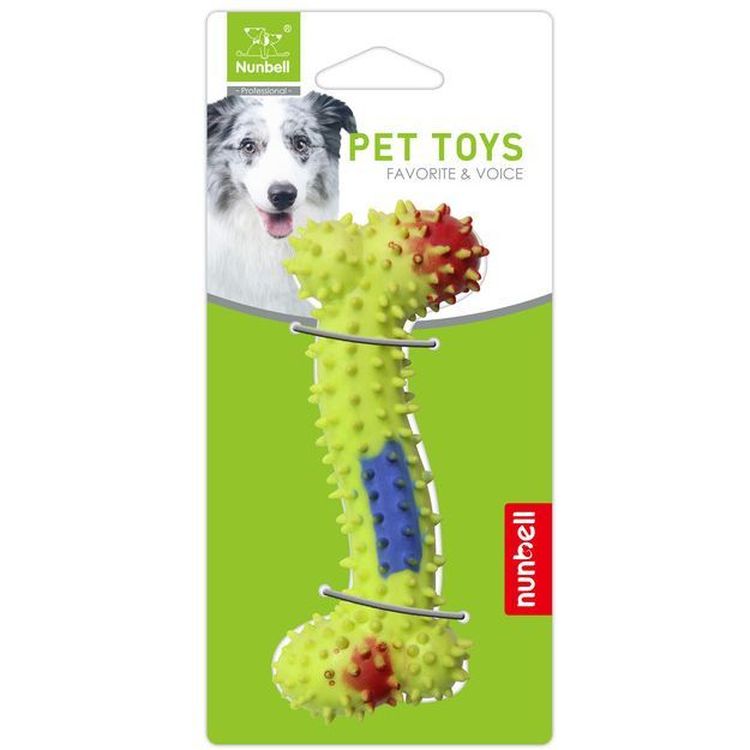Іграшка для собак Nunbell Кістка з шипами 10х4 см в асортименті - фото 1
