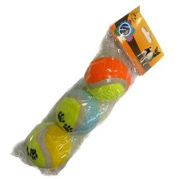 Іграшка для собак 4Dog тенісні м'ячики, бавовняні, 3 шт. - фото 1