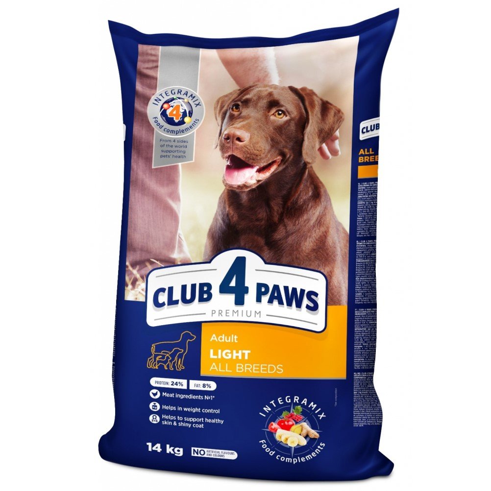 Сухой корм для зврослых собак всех пород Club 4 Paws Premium Light Контроль веса, 14 кг (B4530501) - фото 1