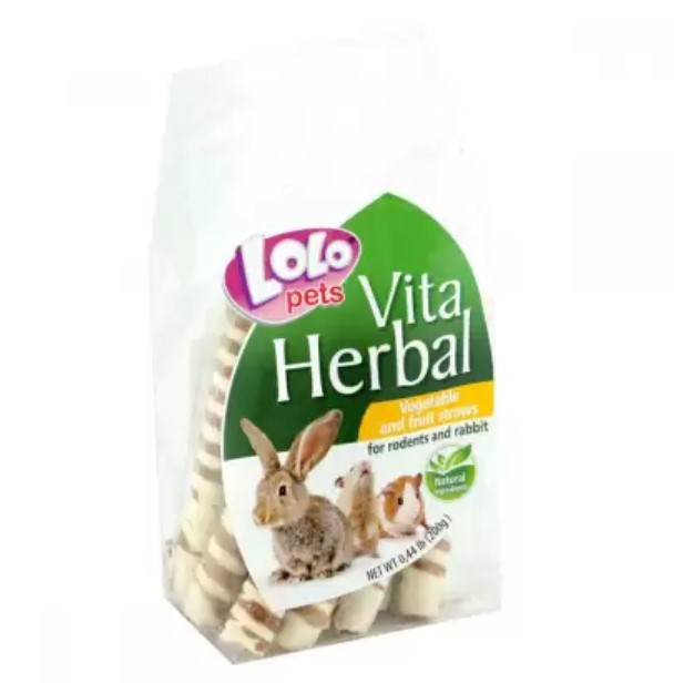 Ласощі для гризунів та кроликів Lolopets Vita Herbal Фруктово-овочеві трубочки, 150 г (LO-74137) - фото 1