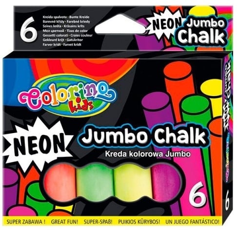 Кольорова крейда Colorino Jumbo, неонові, 6 кольорів (92081PTR) - фото 1