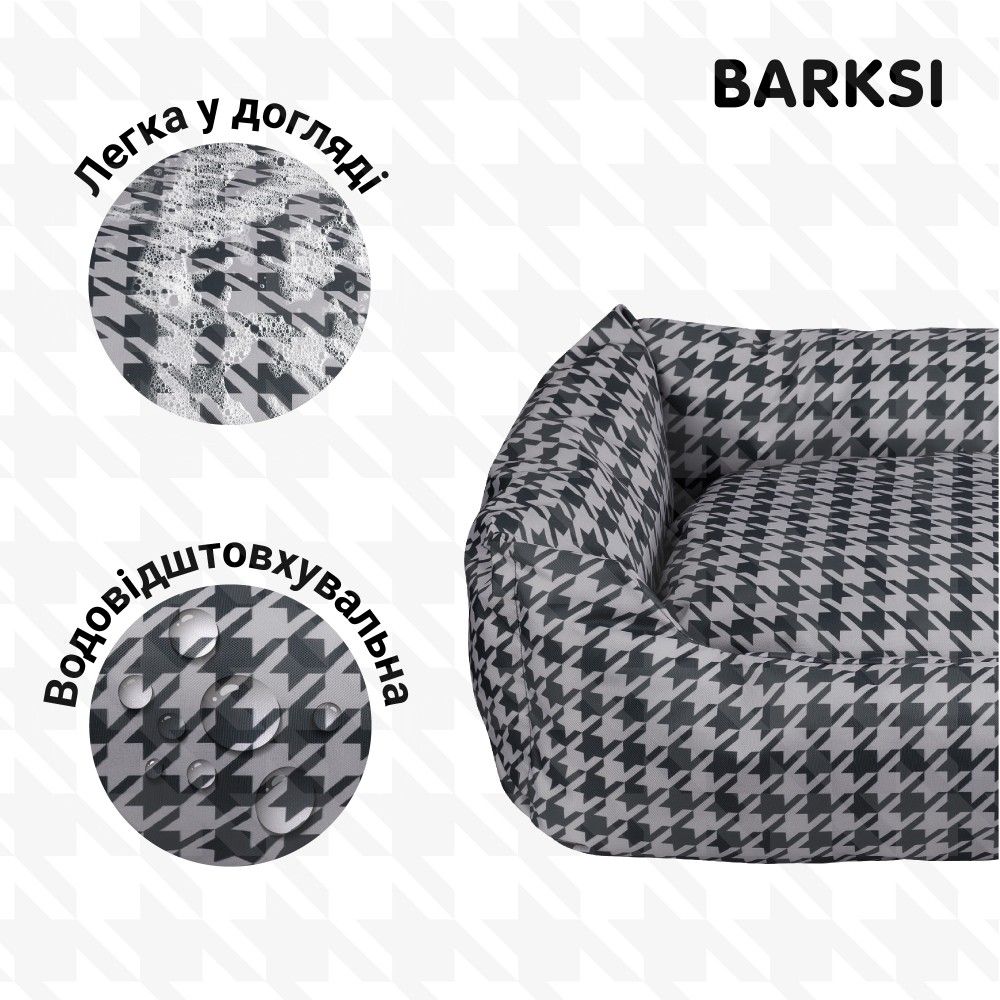 Лежак Barksi Home Гусина лапка прямокутний S 35x45 см сірий - фото 4