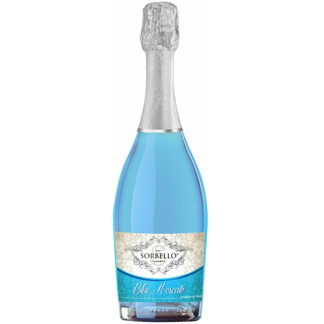 Напій вина Decordi Sorbello Blue Moscato, блакитний, солодкий, 5,5%, 0,75 л - фото 1