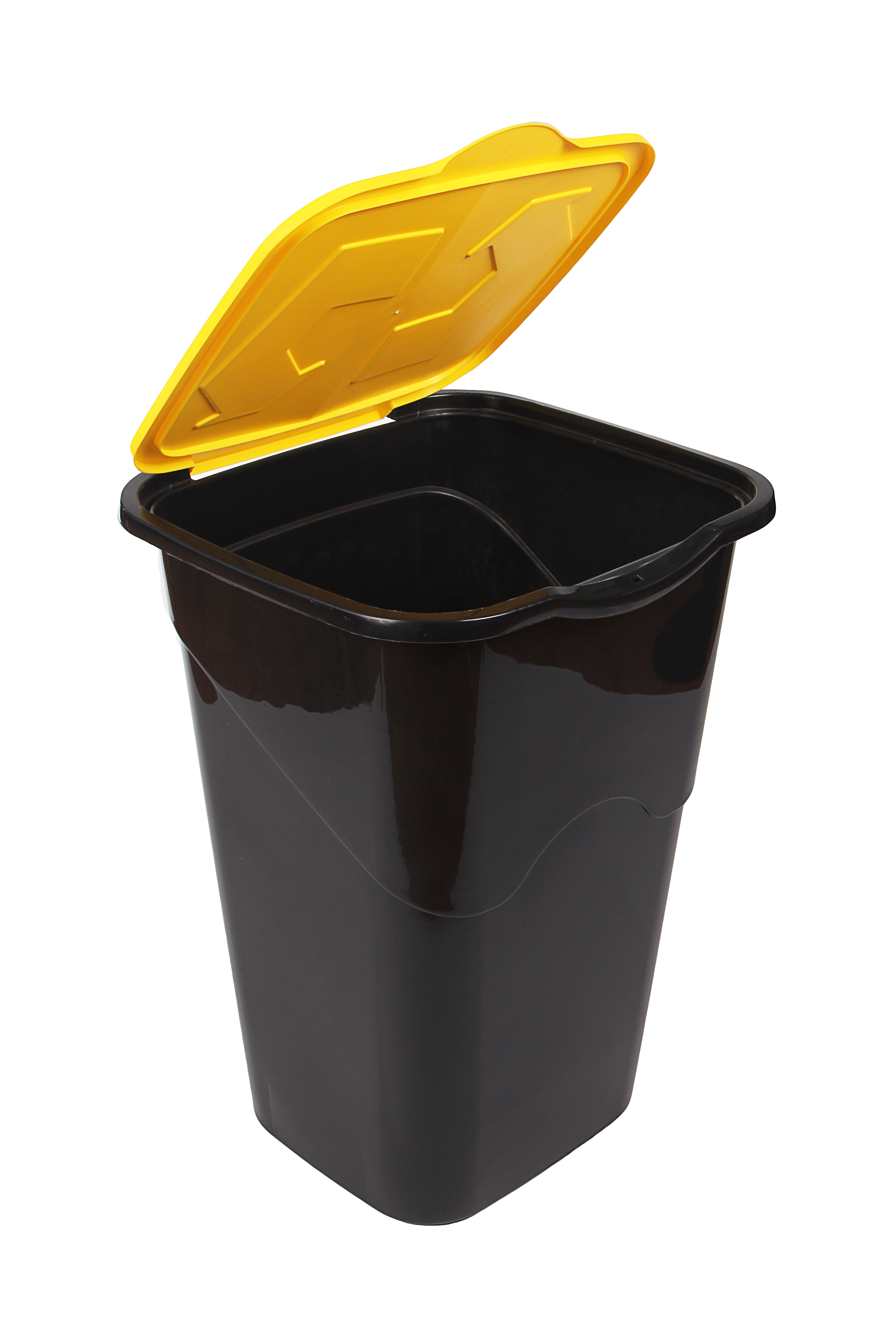 Ведро для мусора с крышкой Heidrun Refuse, 50 л, черный с желтым (1433) - фото 2