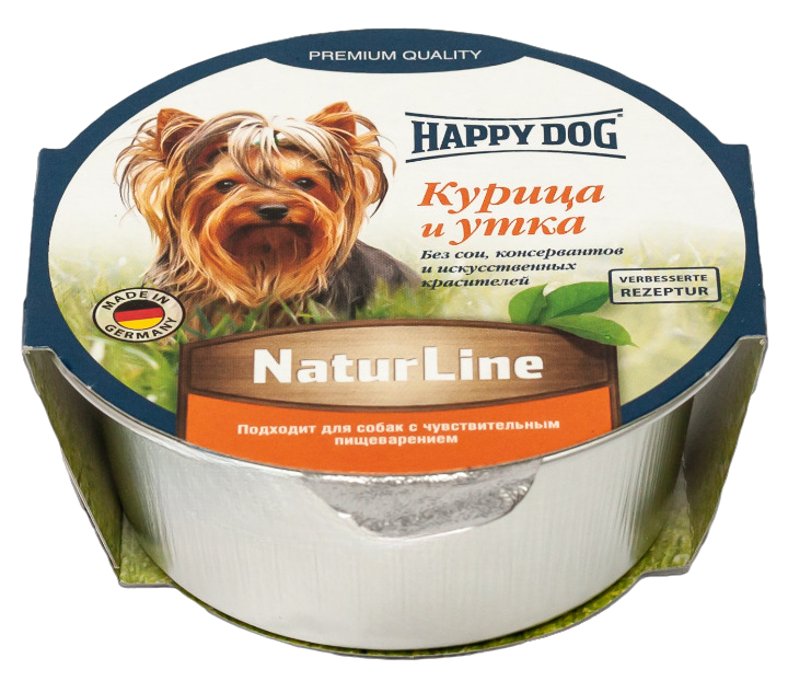 Вологий корм для собак Happy Dog Schale NaturLine НuhnEnte, паштет з куркою та качкою, 85 г (1002728) - фото 2