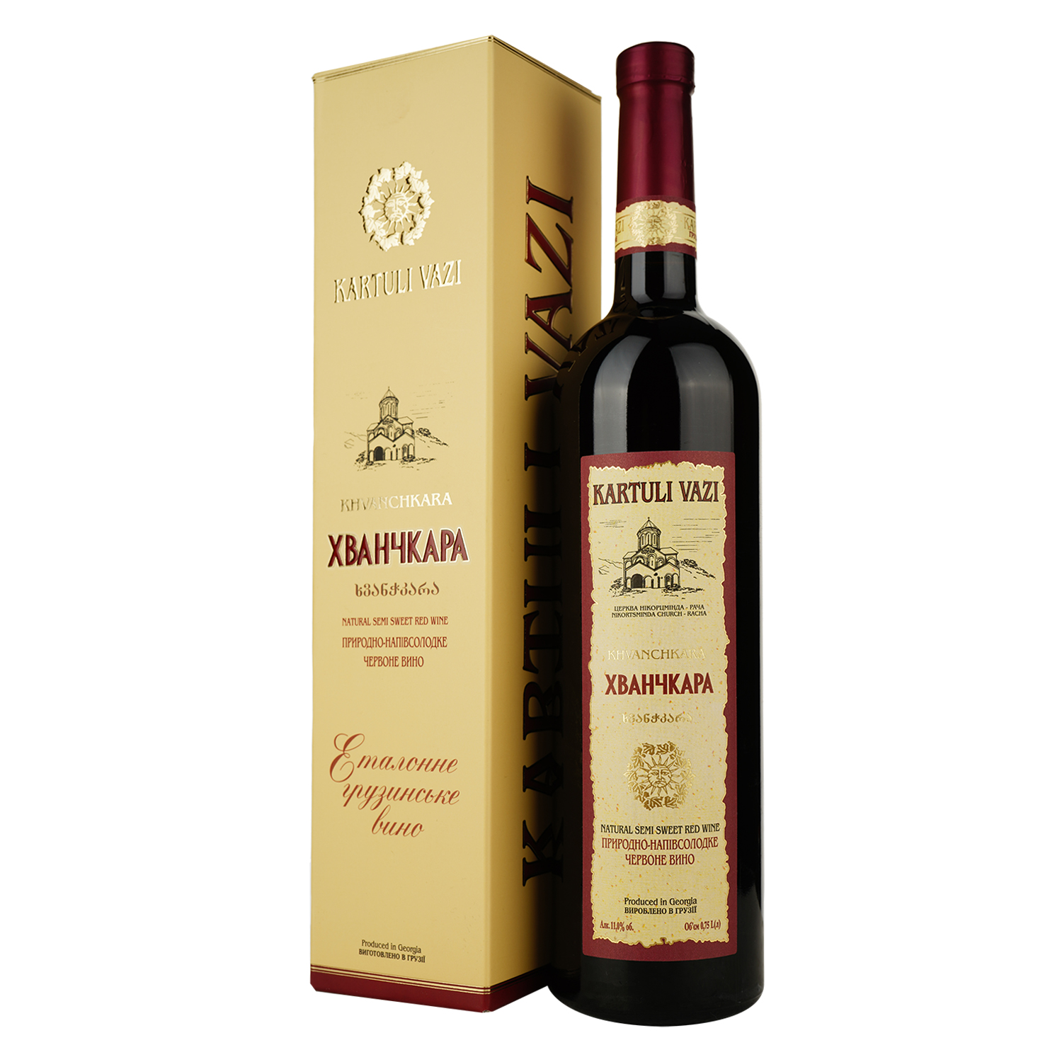 Вино Kartuli Vazi Хванчкара, красное, 11%, 0,75 л - фото 1
