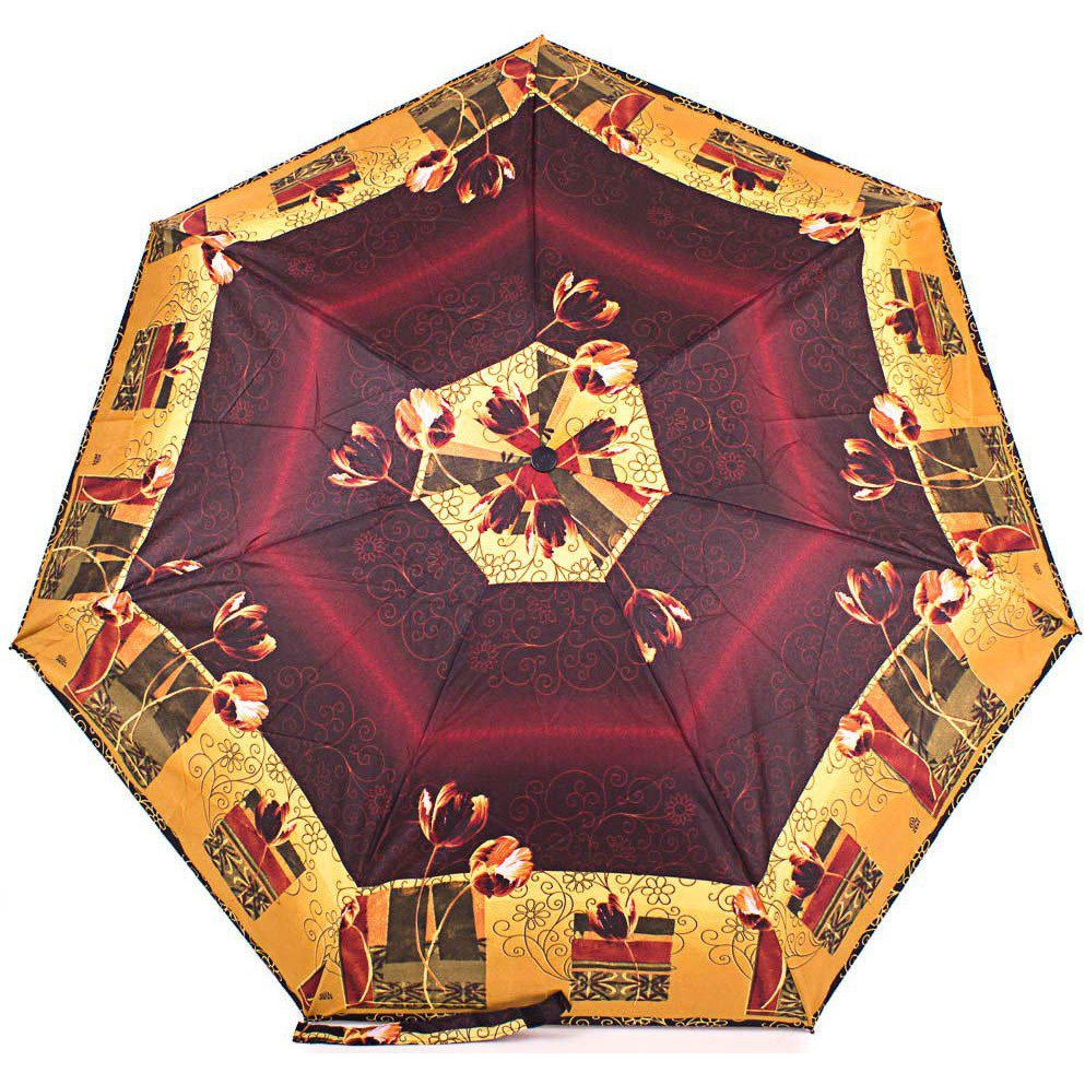 Жіноча складана парасолька повний автомат Airton 93 см бордова - фото 1