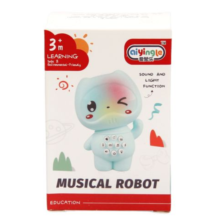 Музична розвиваюча іграшка Lindo Робот-кіт, блакитний (668-129 блак) - фото 3