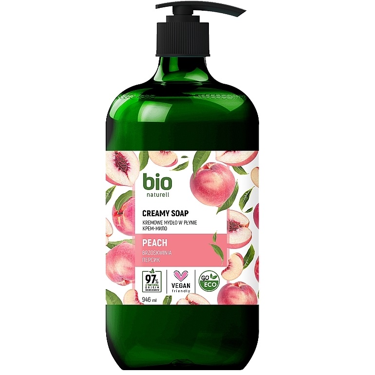Крем-мыло Bio Naturell Peach Creamy soap with Pump, 946 мл - фото 1