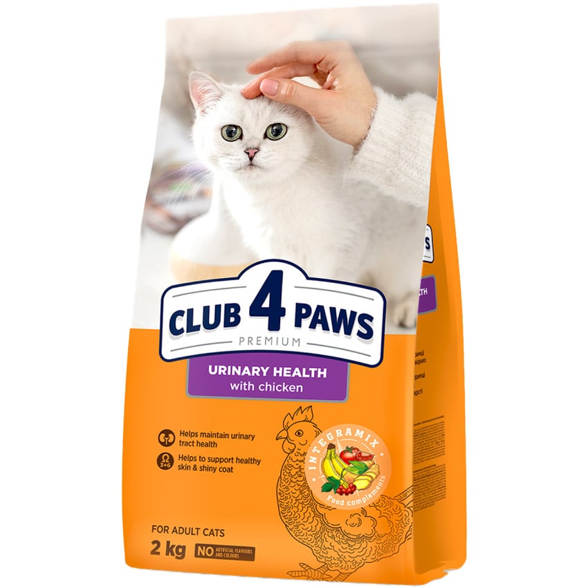 Сухий корм для дорослих котів Club 4 Paws Premium для підтримки здоров'я сечовивідної системи, 2 кг - фото 1