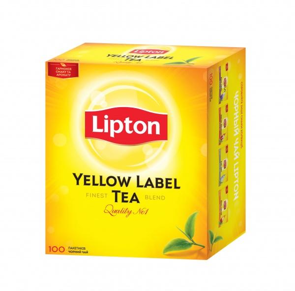 Черный чай Lipton Yellow Label в пакетиках, 100 шт. - фото 1