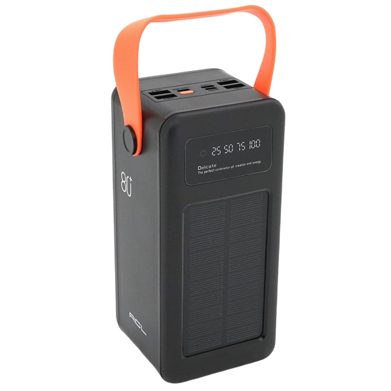 Повербанк Powerbank ACL PW53 Solar 80000mAh Type-C/Lighting/Micro-USB Black - фото 1