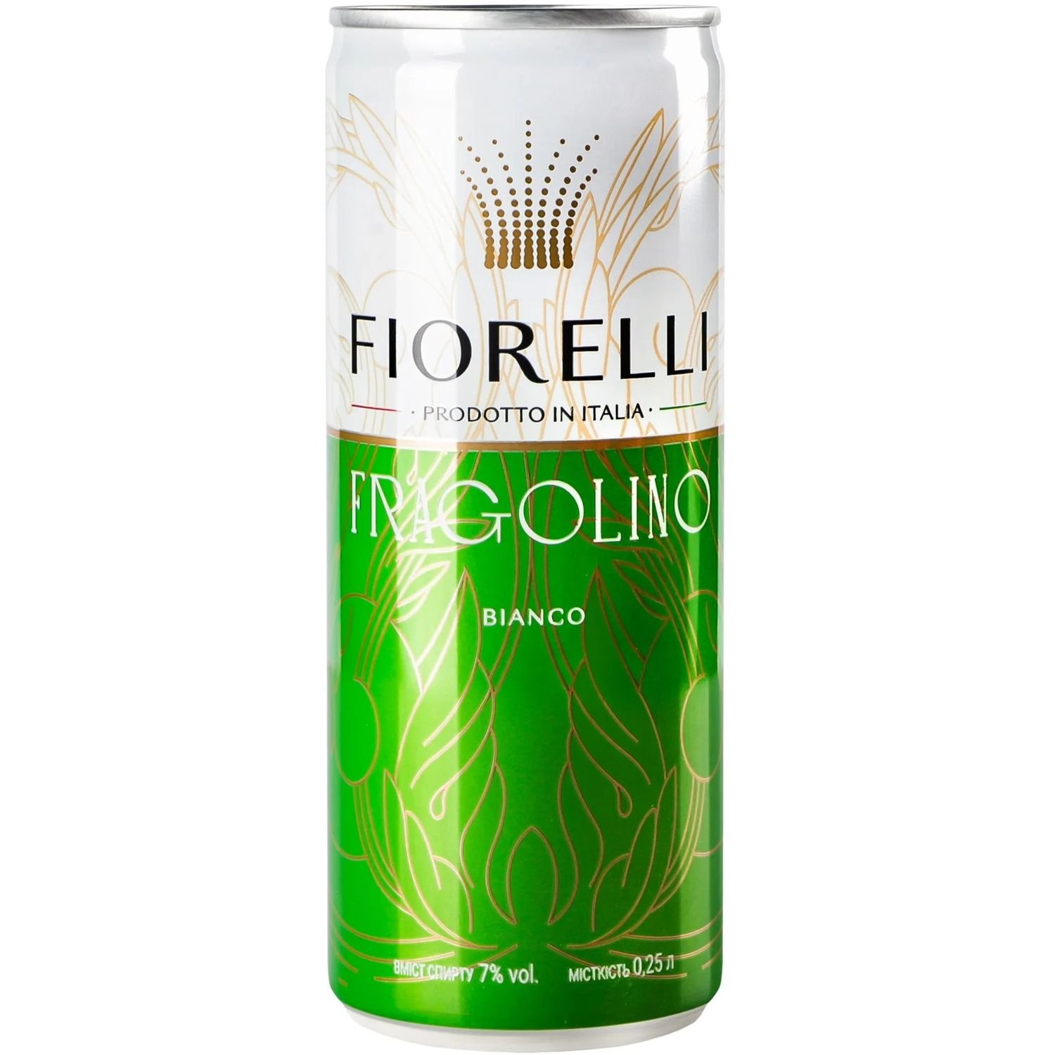 Напій винний Fiorelli Fragolino Bianco, біле, солодке, з/б, 7%, 0,25 л (838903) - фото 1