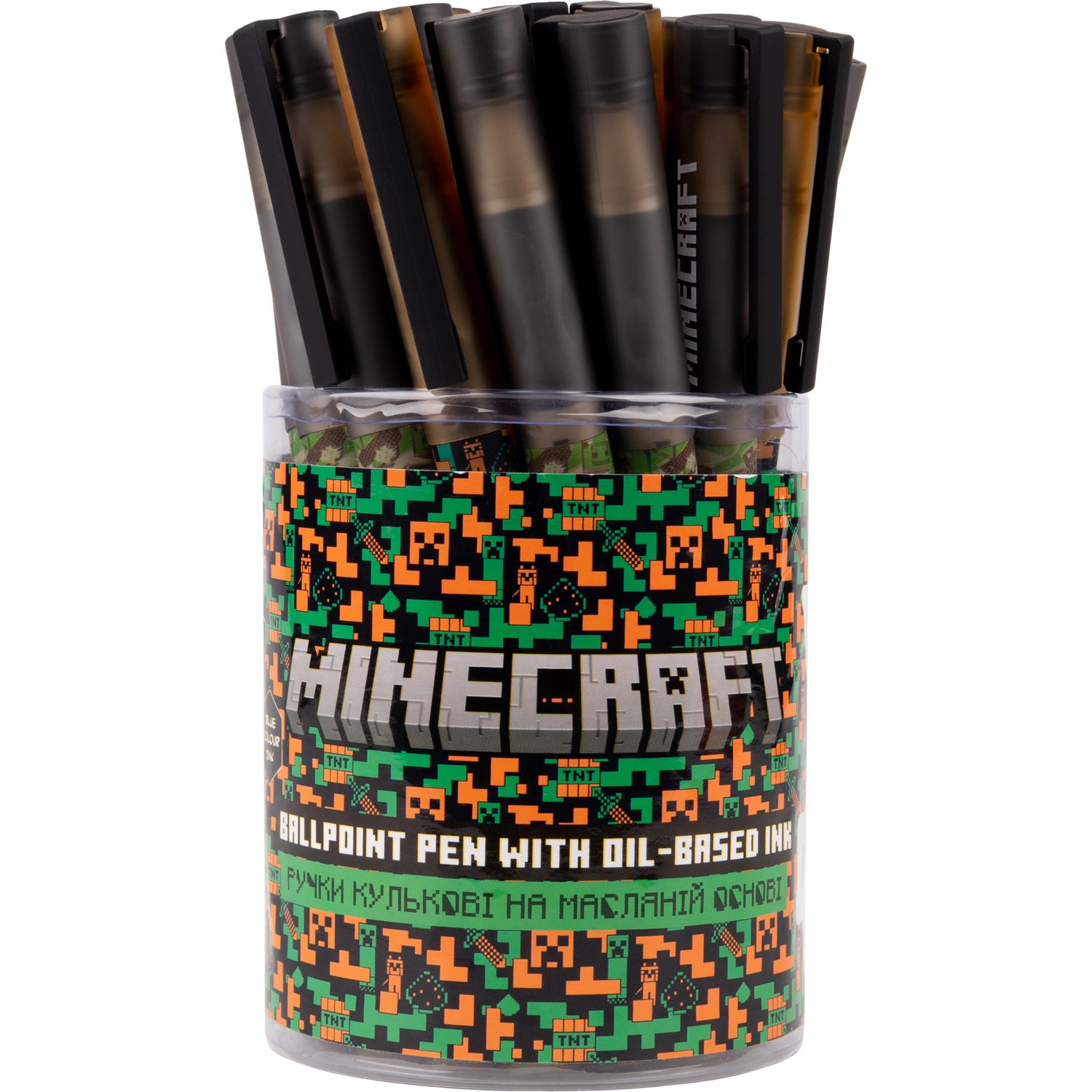 Ручка шариковая Yes Minecraft синие чернила упаковка 24 шт. (412148) - фото 1