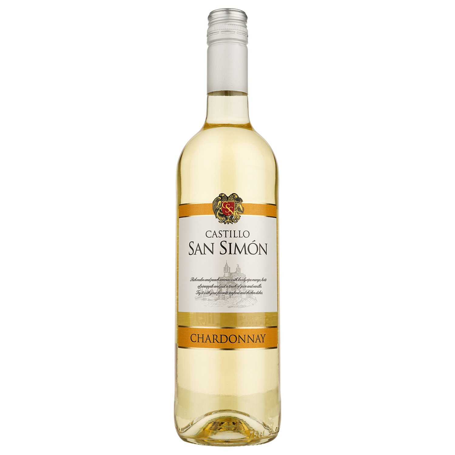 Вино Castillo San Simon Chardonnay, белое, сухое, 11,5%, 0,75 л (27253) - фото 1