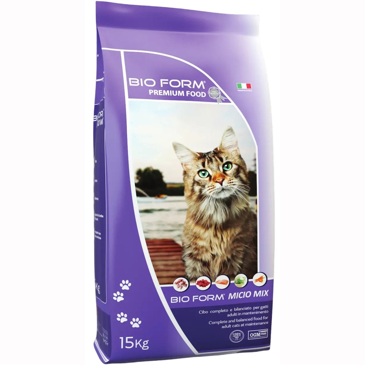 Сухой корм для кошек Bio Form Premium Food Micio Mix с курицей, рыбой и овощами 15 кг - фото 1