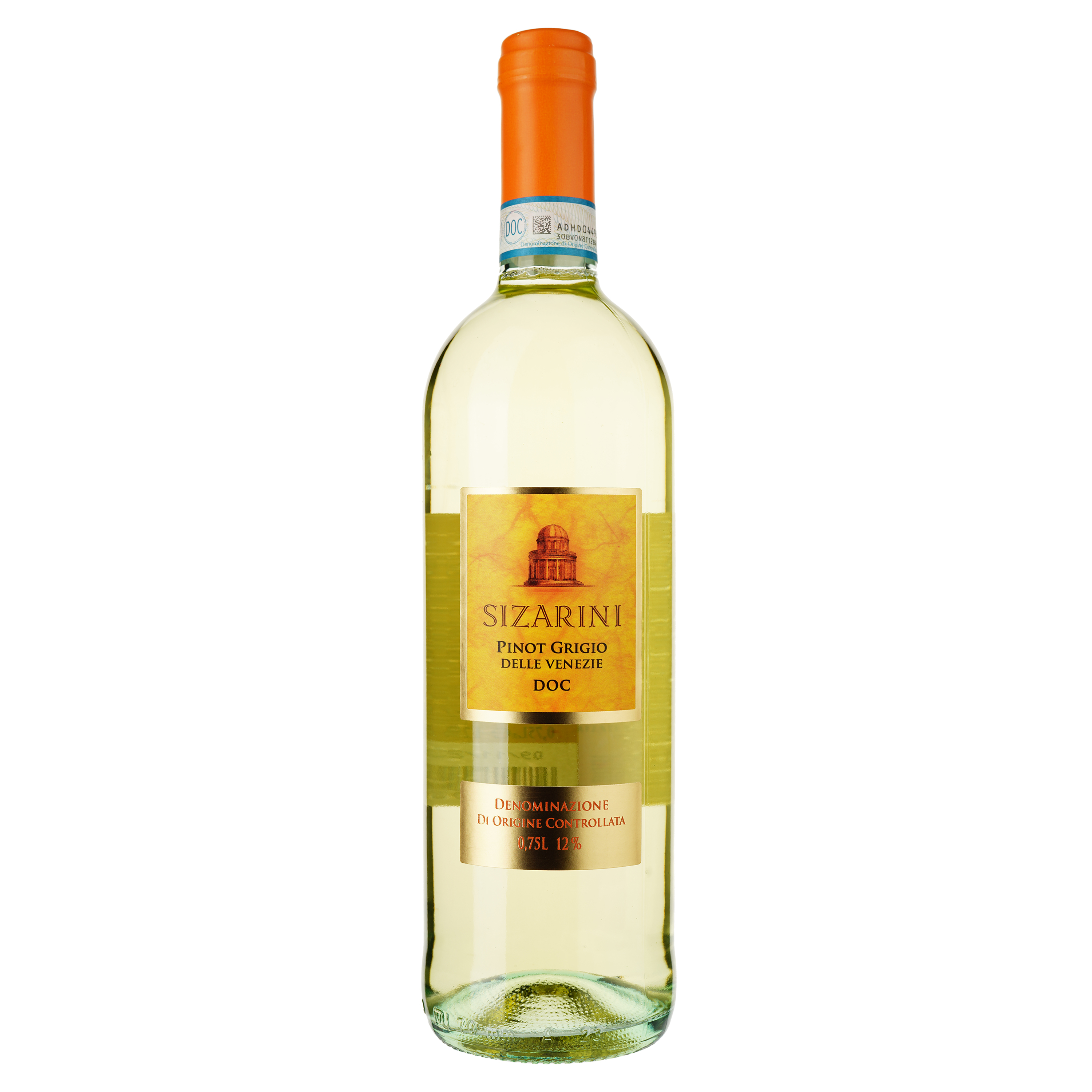 Вино Sizarini Pinot Grigio Delle Venezie DOC, белое, сухое, 0,75 л - фото 1