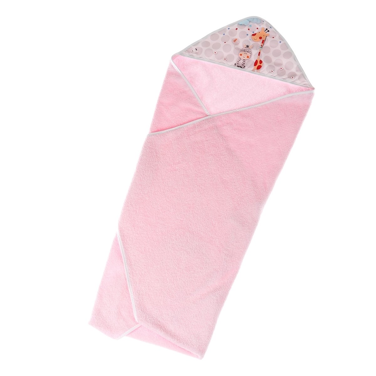 Полотенце с капюшоном Interbaby Jungle, 100х100 см, розовый (8000586) - фото 2