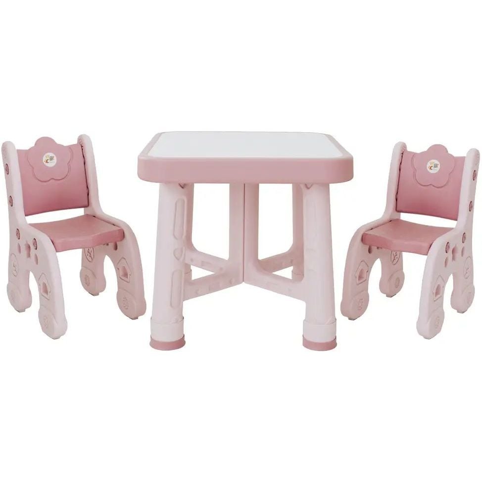 Детский функциональный столик и два стульчика Poppet Пудра, розовый (PP-001P) - фото 1